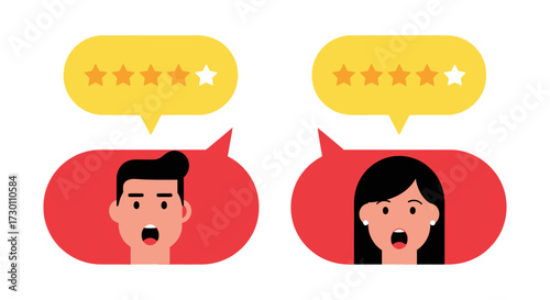 Customer Feedback and Star Ratings Illustrating Service Quality and User Satisfaction