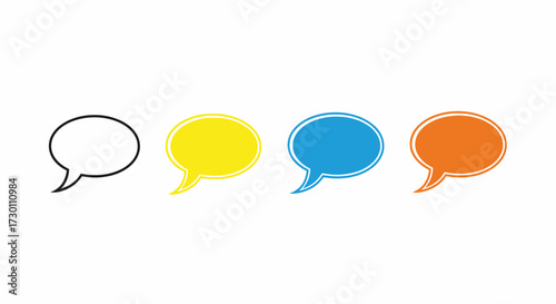 Diverse Speech Bubbles Representing Communication Ideas and Different Perspectives in a Digital World