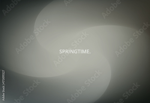 Abstract, serene gray gradient background with flowing, soft shapes and "SPRINGTIME." text. Ideal for conveying tranquility, modern aesthetics, or seasonal themes.