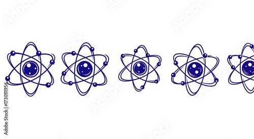 Illustrative Representations of Atoms in a Scientific Context Showcasing Atomic Structure and Fundamental Particles in a Stylized Artistic Manner