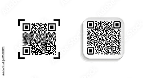 Two Distinct QR Codes Displayed Side by Side Offering Different Visual Styles for Data Encoding and Retrieval