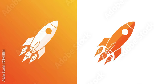 Abstract Illustration of a Rocket Ship Launching into the Sky Representing Startup Growth and Space Exploration