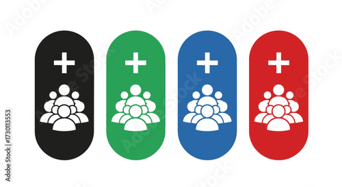 Visualizing Health Service Access and Community Well-being Through Distinct Colored Medical Icons Representing Different Groups