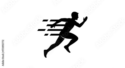 Dynamic Silhouette of a Runner in Motion Capturing the Essence of Speed and Athleticism