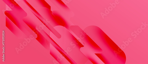 Abstract pink design. Layered shapes create dynamic visual effect. Gradient hues add depth, modern aesthetic. Smooth transitions, vibrant colors.