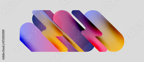 Abstract shapes overlap, creating vibrant color gradients. Smooth transitions suggest fluidity, modern design aesthetic.