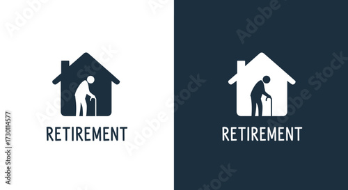 Illustrative Logo Design Representing Retirement Home Living and Senior Care Services Supporting Elderly Individuals
