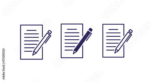 Document Writing and Editing Process Analysis of Multiple Papers with Pens Illustrating the Act of Creation and Documentation