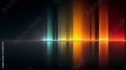 Colorful spectrum rays shining in darkness high resolution image