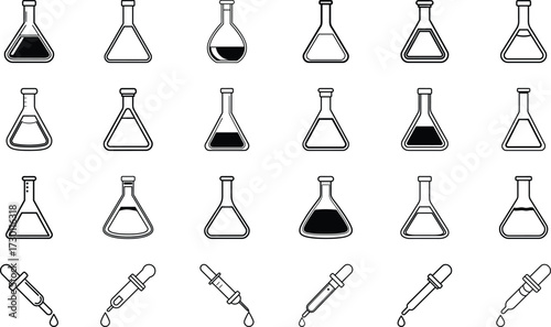 Hospital, Ambulance, DNA, Pills, Syringe, Stethoscope, Microscope, First Aid Kit, Thermometer, Report, Injection, Emergency Bell, Vaccine, Laboratory Flask, and Medical Cross Line Icons on White Backg