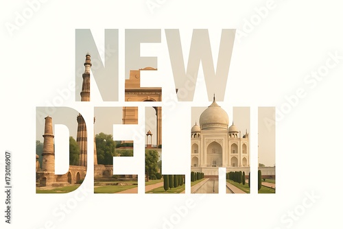 Iconic Landmarks of New Delhi Featuring Historical Architecture