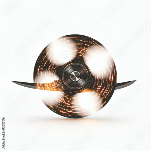 Dynamic spinner motion blur showcasing speed and energy, perfect for modern technology and innovation themes