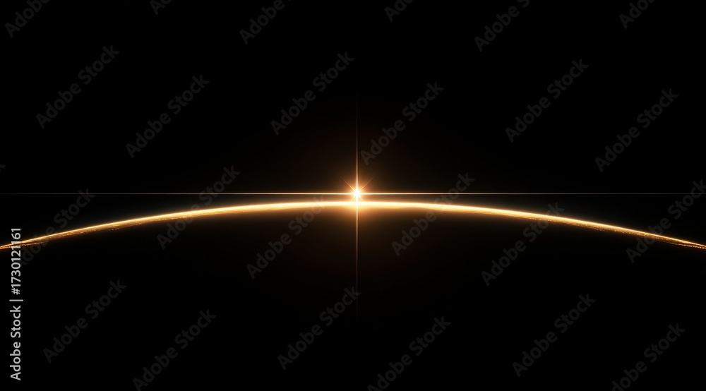 Fototapeta premium Sunrise or sunset with a bright glowing horizon line