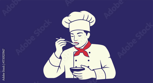 Chef tastes dish