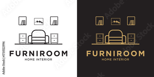Home interior furniture logo design for home property  real estate  residence