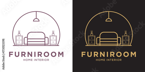 Home interior furniture logo design for home property  real estate  residence