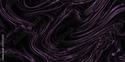 Swirling Dark Purple Abstract Texture with Flowing Lines and Subtle Light Effects on Black background
