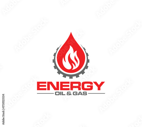 Oil and gas energy logo design, Vector image