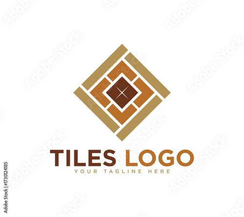 Tiles flooring logo design, Vector image