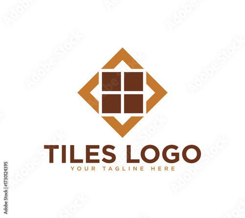 Tiles flooring logo design, Vector image