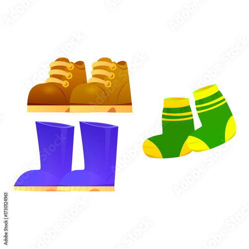 Autumn and winter footwear and socks for protection and warmth