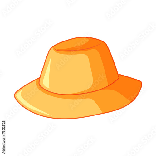 Orange Straw Hat Isolated on White Background - Fashion Accessory