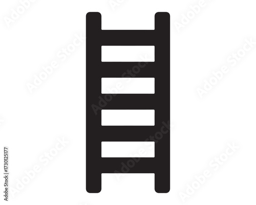 Black ladder symbol on a white background for various design uses
