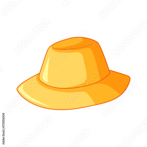 Isolated illustration of a simple yellow sun hat on a white background