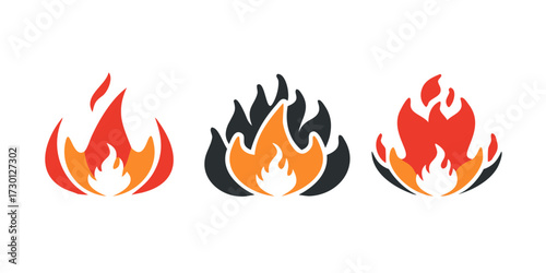 set of fire icons.