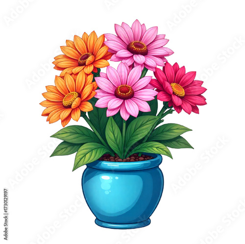 bouquet of colorful asters in a vase