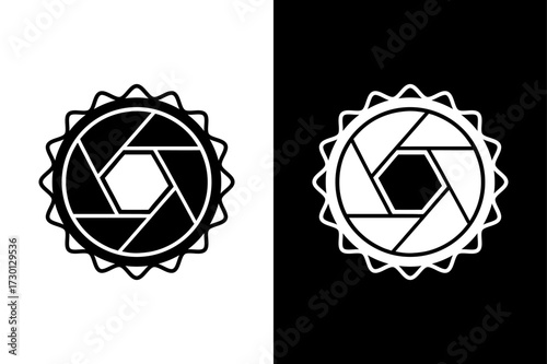 Photography Lens Vector Icon on White Background.