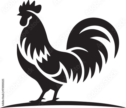 A logo for rooster farm