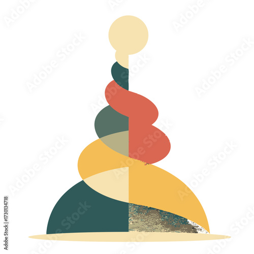Abstract sci‑fi vector of spiral ascension construct, symbolizing cosmic growth, dimensional evolution, and futuristic energy pathways