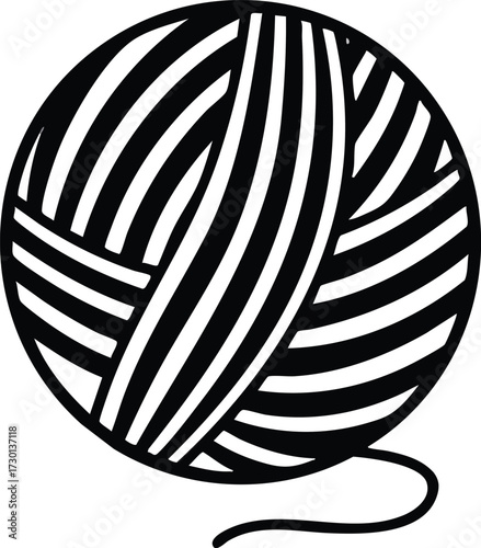 Ball of yarn illustration for knitting and crafting projects vector design 