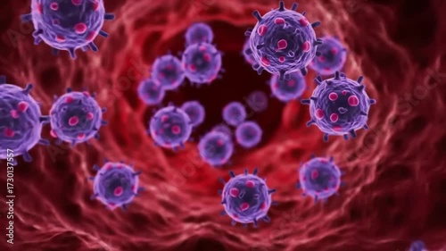 Purple viruses invade red bloodstream