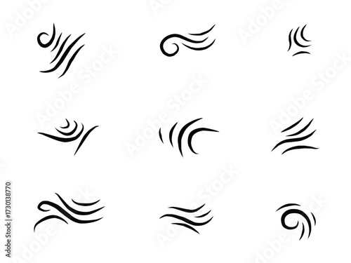 group of abstract line art tattoo design.eps