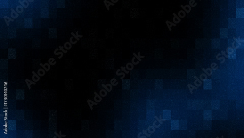 Dark blue gradient pixels with glass texture on black background creating soft digital futuristic depth effect