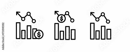 data analyst icon set, graph chart icon for web site