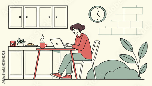 Working from Home at Kitchen Table