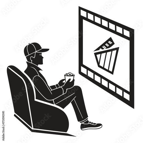 Person watching movie in cinema