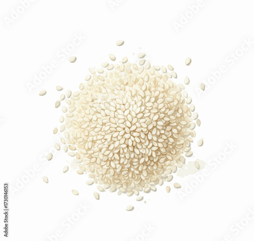 Pale Scatter white sesame isolated watercolor vector illustration svg