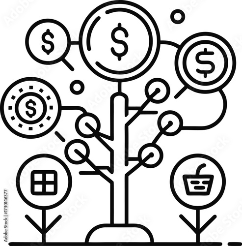 Abstract geometric shapes with bold color palette