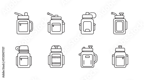 Vector art of water bottle collection