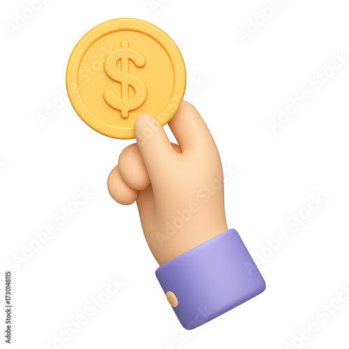 Hand holding a golden coin symbolizing finance and cash transactions in digital communication
