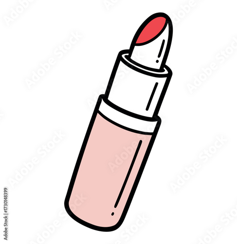 Hand drawn outline of a lipstick tube