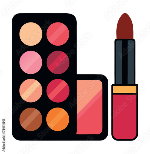 Lipstick and eyeshadow palette beauty design