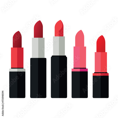 Collection of five lipstick shades banner advertisement
