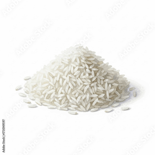 Pearlescent Pile Sticky rice isolated watercolor vector illustration svg