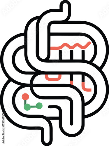 Abstract geometric shapes with vibrant color palette and text elements