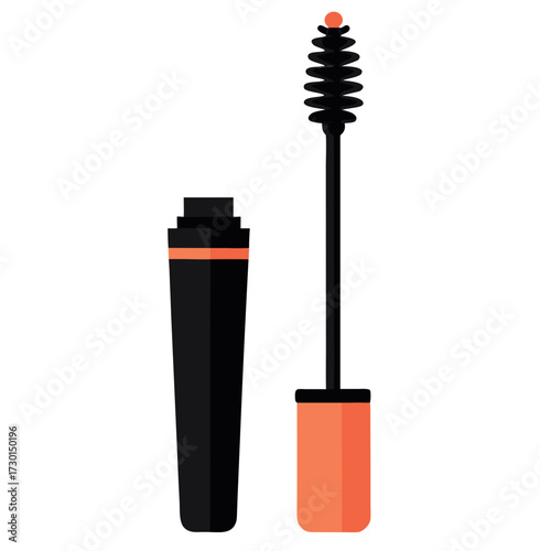 Minimal mascara tube beauty product illustration